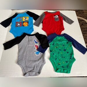 4pc Lot Long-Sleeve Bodysuits